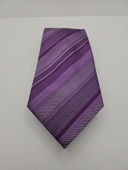 Hawes & Curtis Wide Purple Stripe Mens Silk Tie Wedding Formal Neck Tie BX13