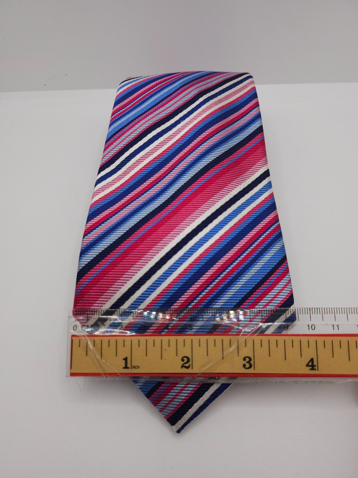 Charles Tyrwhitt Silk Tie Mens Multicoloured Striped Classic Y2k Necktie BX13