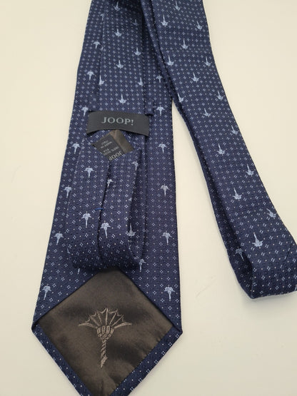 Y2K Blue Joop Aftershave Mens Silk Tie Classic Designer Necktie Vintage Mens Tie UK BX13