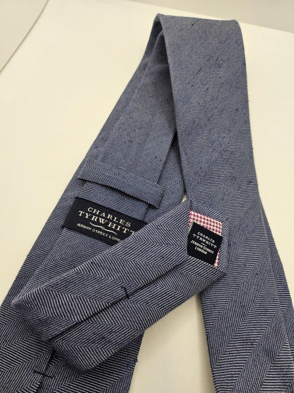 Charles Tyrwhitt Light Blue Herringbone Silk Tie