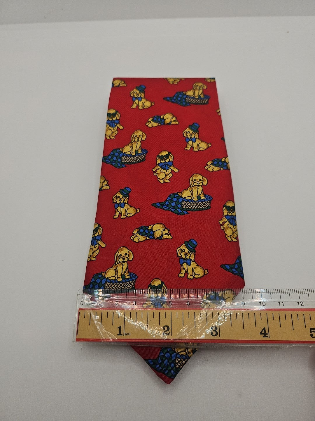 Vintage Red Dog/Puppy Print Mens Silk Tie Wedding Formal Neck Tie BX18