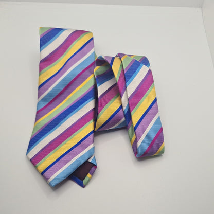 M & S Striped Mens Silk Tie Classic Designer Necktie Formal Business Striped Vintage Mens Tie UK BX8