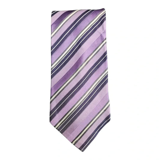 Austin Reed Purple & Black Striped Silk Tie
