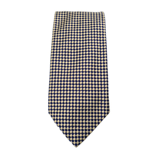 Charles Tyrwhitt Blue Yellow Diamond Mens Silk Tie Classic Designer Necktie Vintage Mens Tie UK BX13