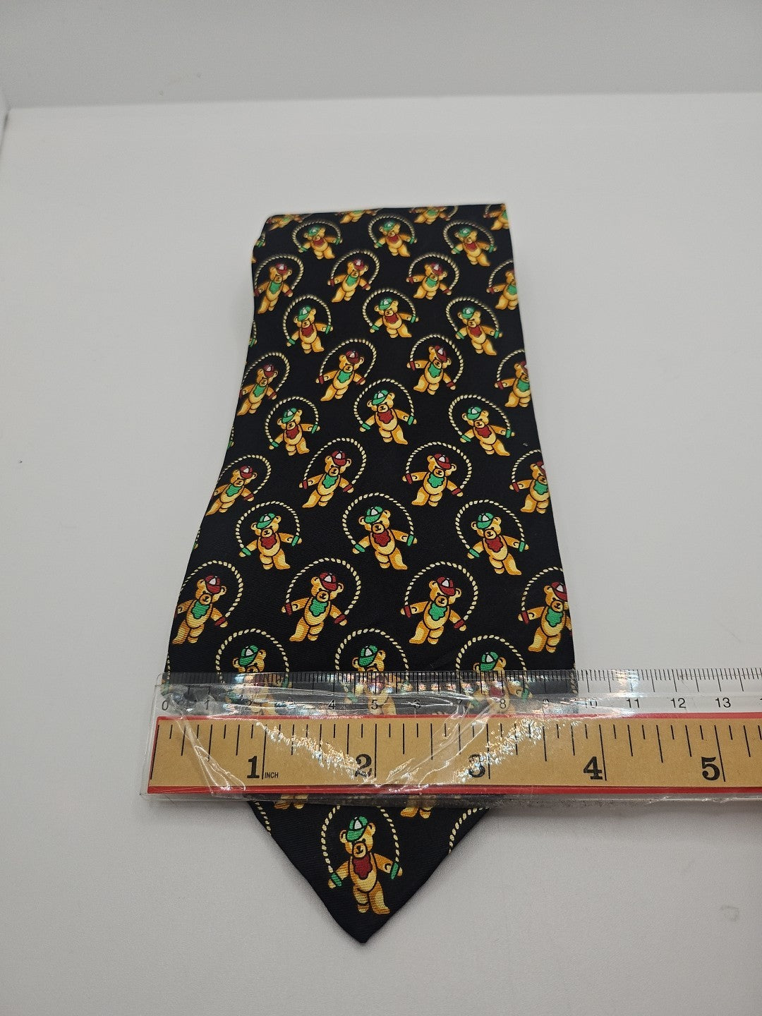 Vintage Van Buck Teddy Bear Print Mens Silk Tie Wedding Formal Neck Tie BX15