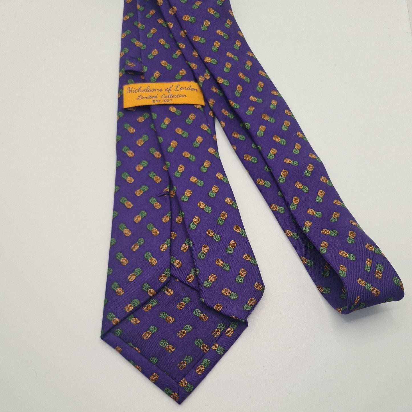 Michelson's Pinnaple Mens Silk Tie Classic Designer Necktie Formal Business Vintage Mens Tie UK BX8