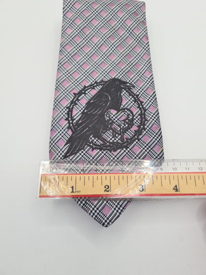 Alternative Crow Tie | Reworked Vintage Mens Tie UK | Statement Novelty BX11