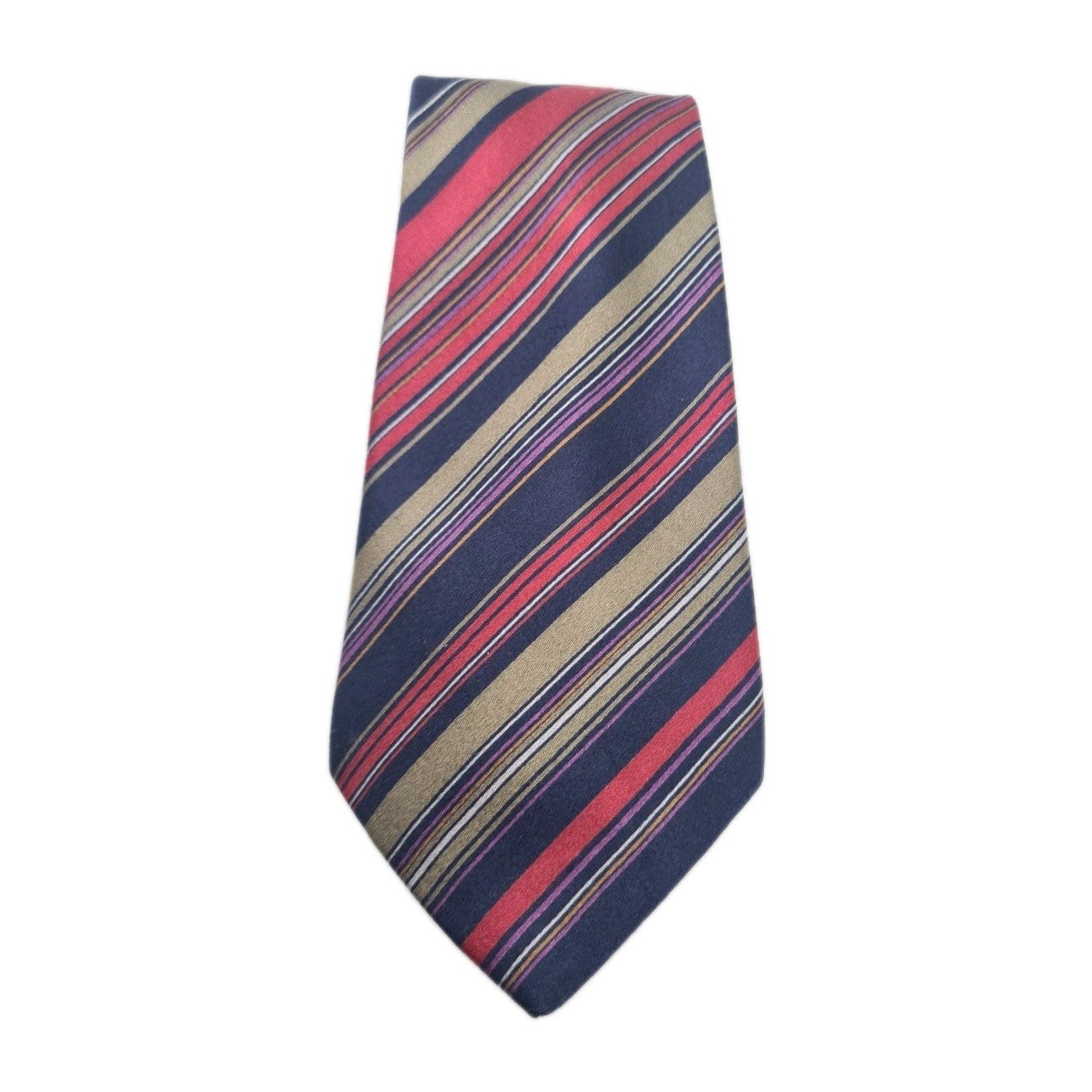 Aquascutum Blue Stripe Mens Silk Tie Classic Designer Necktie Formal Striped Vintage Mens Tie UK BX5