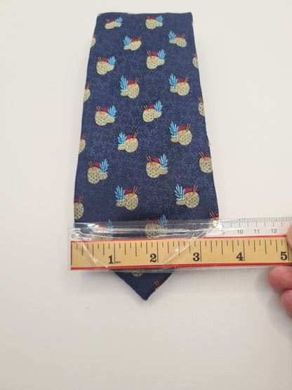 Tommy Bahama Blue Pineapple Mens Silk Tie Classic Designer Necktie Formal Vintage Mens Tie UK BX9