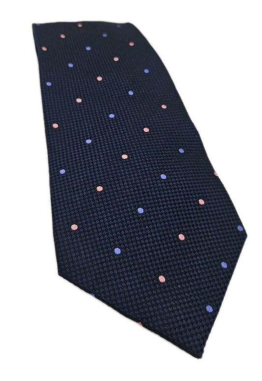 T.M Lewin Blue Spotty Mens Silk Tie Wedding Formal Neck Tie BX16