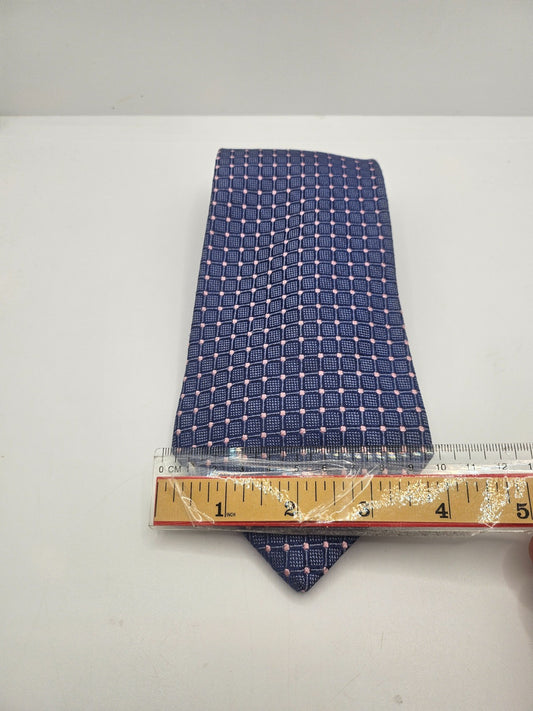 Osborne Silk Tie Mens Blue Pink Geometric Business Wedding Vintage Neck Tie BX24