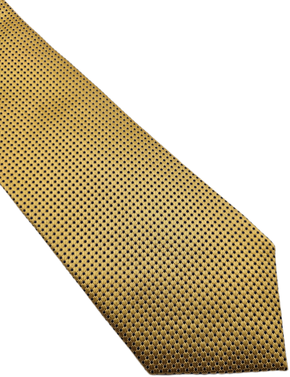 Moss 1851 Silk Tie Mens Yellow Textured Micro Dot Business Vintage Neck Tie BX1
