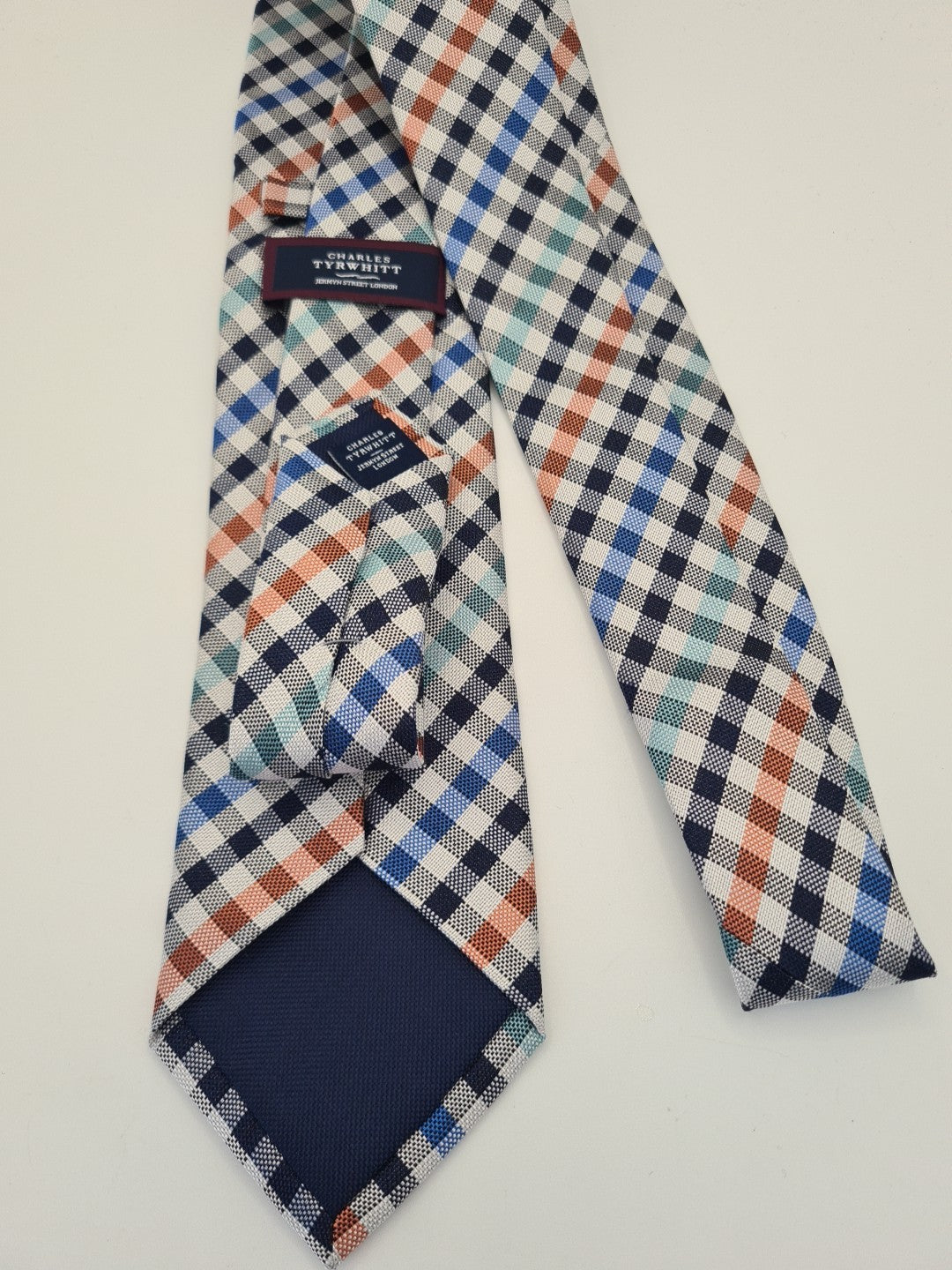 Hawes & Curtis Grey Plaid Pattern Silk Tie | Designer Mens Tie UK  BX10