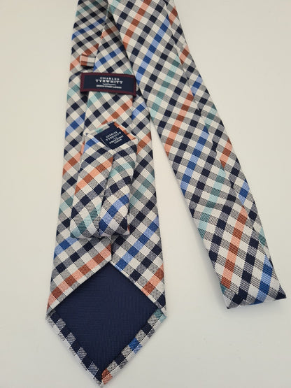 Hawes & Curtis Grey Plaid Pattern Silk Tie | Designer Mens Tie UK  BX10
