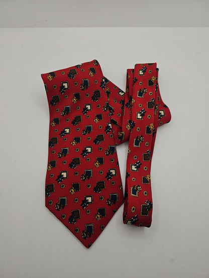 Hawes & Curtis Red Vintage Pattern Mens Silk Tie Wedding Formal Neck Tie BX13