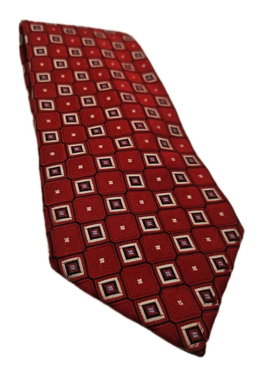 Donald J Trump Red Geometric Mens Silk Tie Wedding Formal Neck Tie BX16