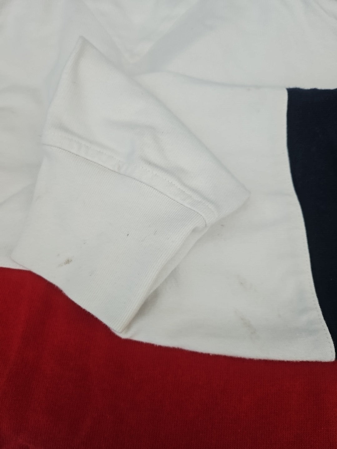 Tommy Hilfiger Rugby Polo Sweater Mens Medium White Stripe TB3