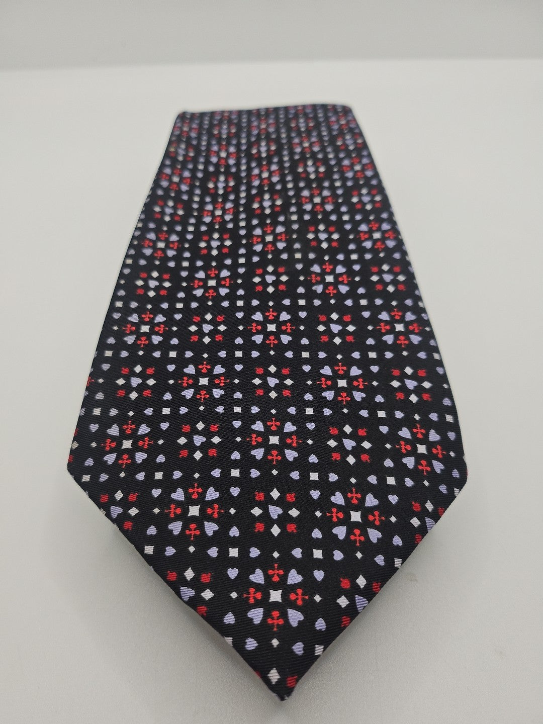 Harrods Black Heart Pattern Mens Silk Tie Wedding Formal Neck Tie BX15