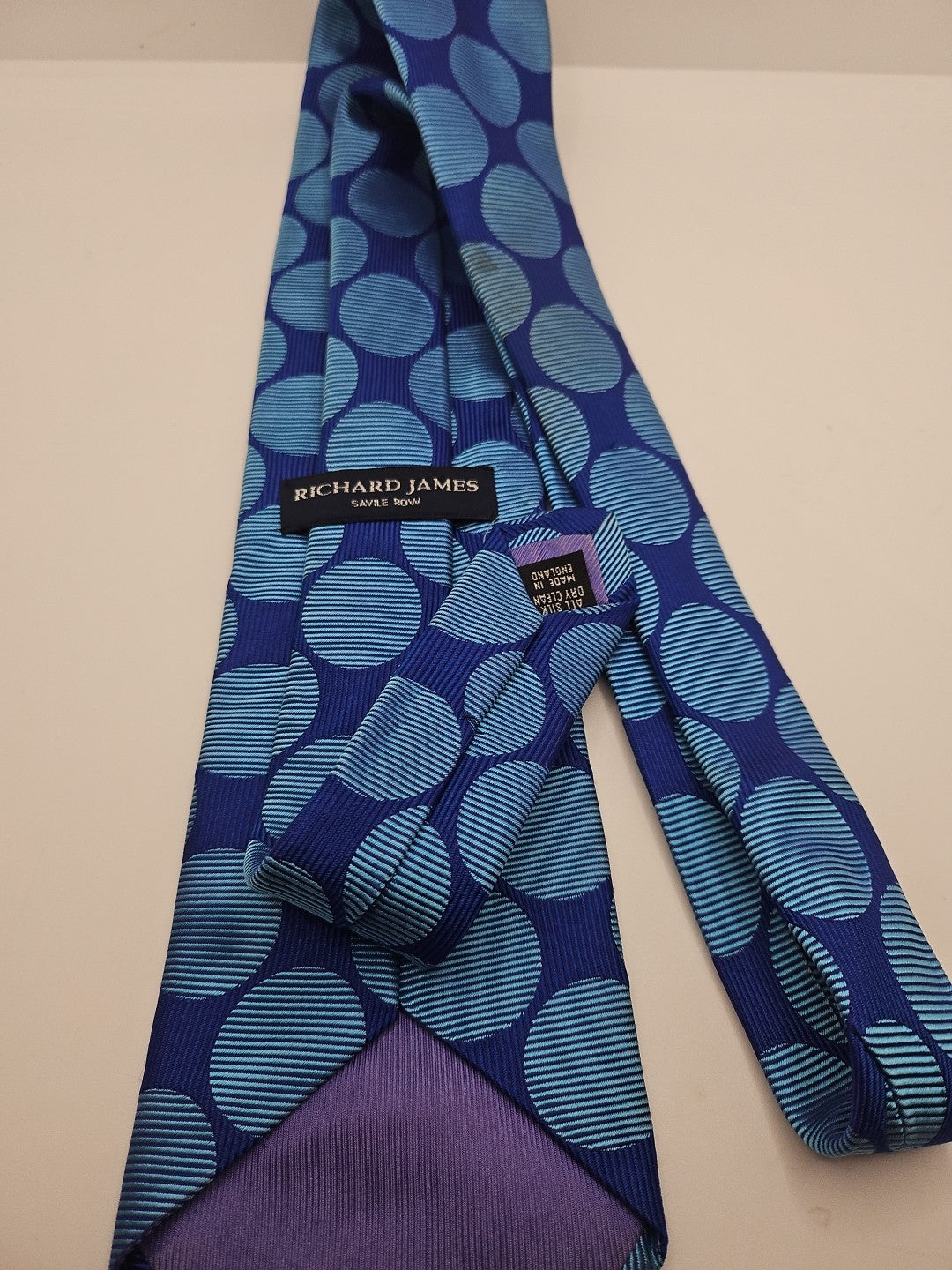 Richard James Blue Retro Circle Mens Silk Tie Wedding Formal Neck Tie BX18