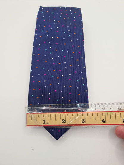 M & S Blue Spotty Pattern Mens Silk Tie Classic Designer Necktie Spotted Vintage Mens Tie UK BX12