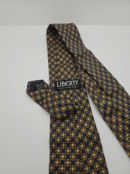 Liberty Vintage Blue Flower Pattern Mens Silk Tie Wedding Formal Neck Tie BX13