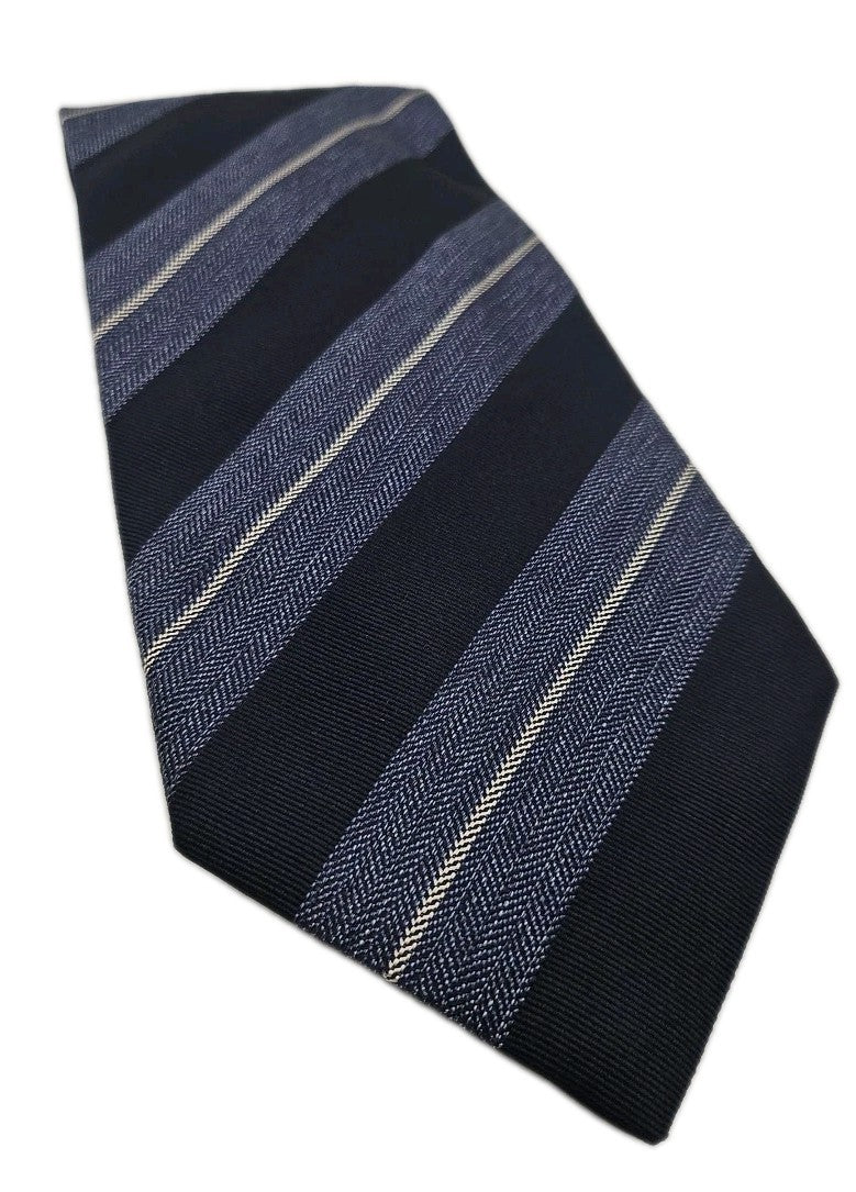 Tommy Hilfiger Blue Denim Stripe Mens Silk Tie Wedding Formal Neck Tie BX18
