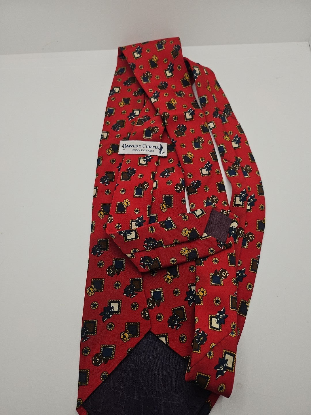 Hawes & Curtis Red Vintage Pattern Mens Silk Tie Wedding Formal Neck Tie BX13