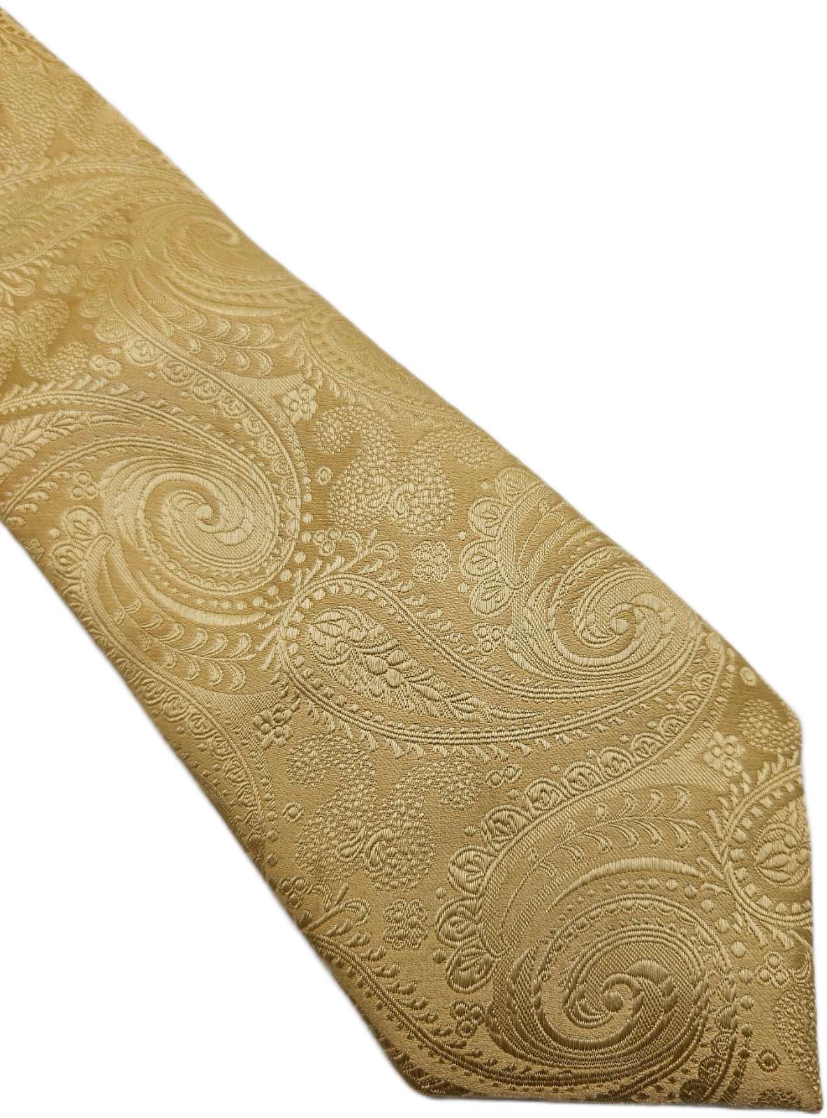 Moss 1851 Silk Tie Mens Gold Paisley Jacquard Business Vintage Retro Necktie BX1