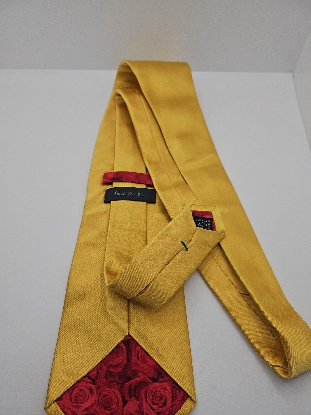 Paul Smith Plain Gold Mens Silk Tie Wedding Formal Neck Tie BX17
