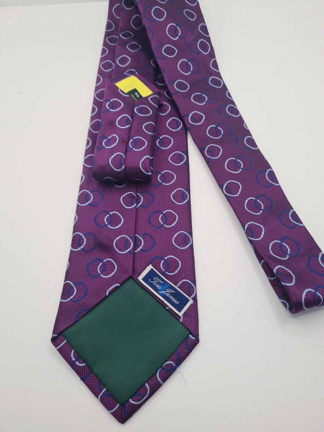 Purple Tom James Circle Mens Silk Tie Classic Designer Necktie Formal Vintage Mens Tie UK BX6