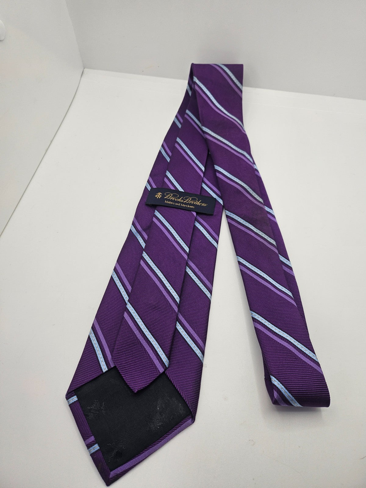 Brooks Brothers Purple Striped Silk Tie