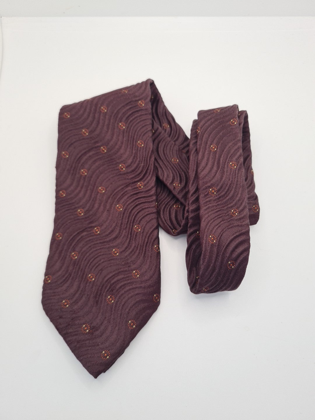 Ermenegildo Zegna Brown Wide Vintage Silk Tie | Designer Mens Tie UK  BX10