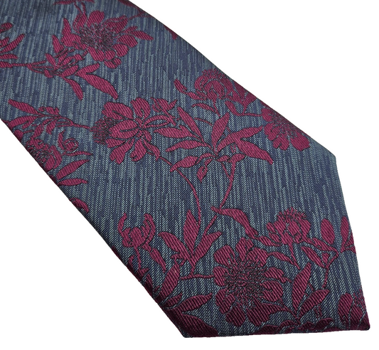 Ted Baker Mens Silk Tie Black Red Floral Statement Vtg Retro Wedding Neck Tie R1