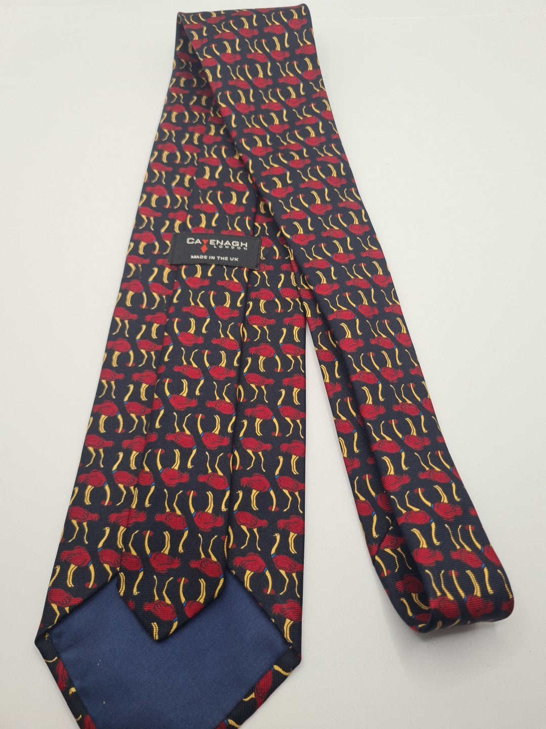 Cavanagh Blue Ostrich pattern Mens Silk Tie Classic Designer Necktie Vintage Mens Tie UK BX11
