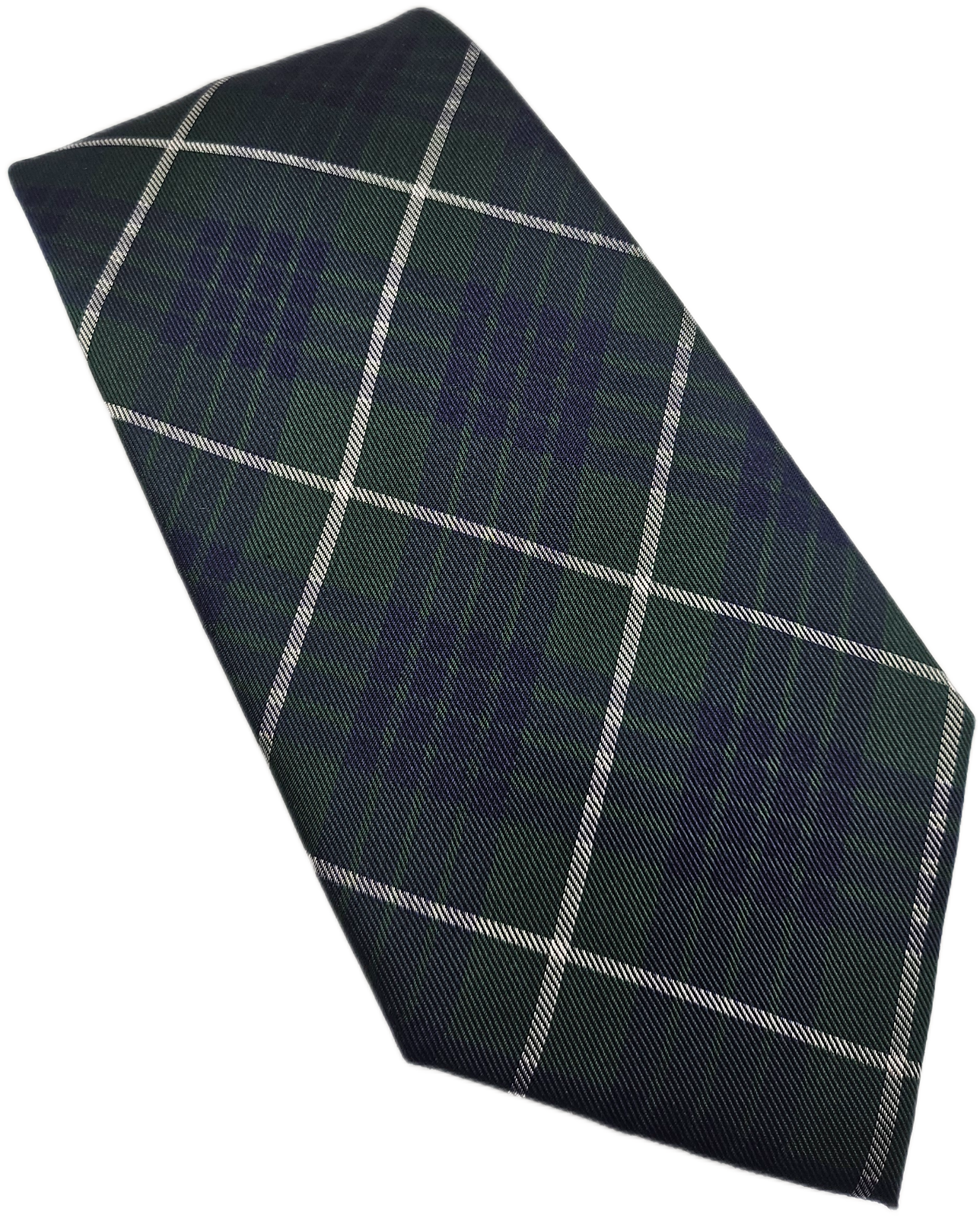 Hawes & Curtis Silk Tie Mens Green Blue Plaid Check Vintage Retro Neck Tie BX24