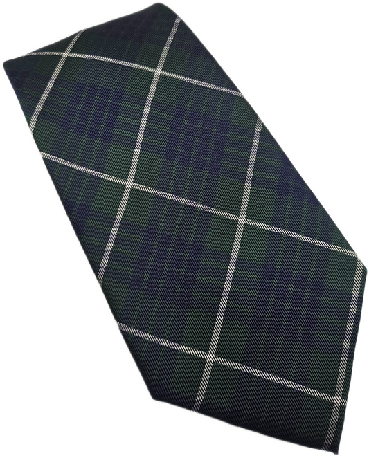 Hawes & Curtis Silk Tie Mens Green Blue Plaid Check Vintage Retro Neck Tie BX24