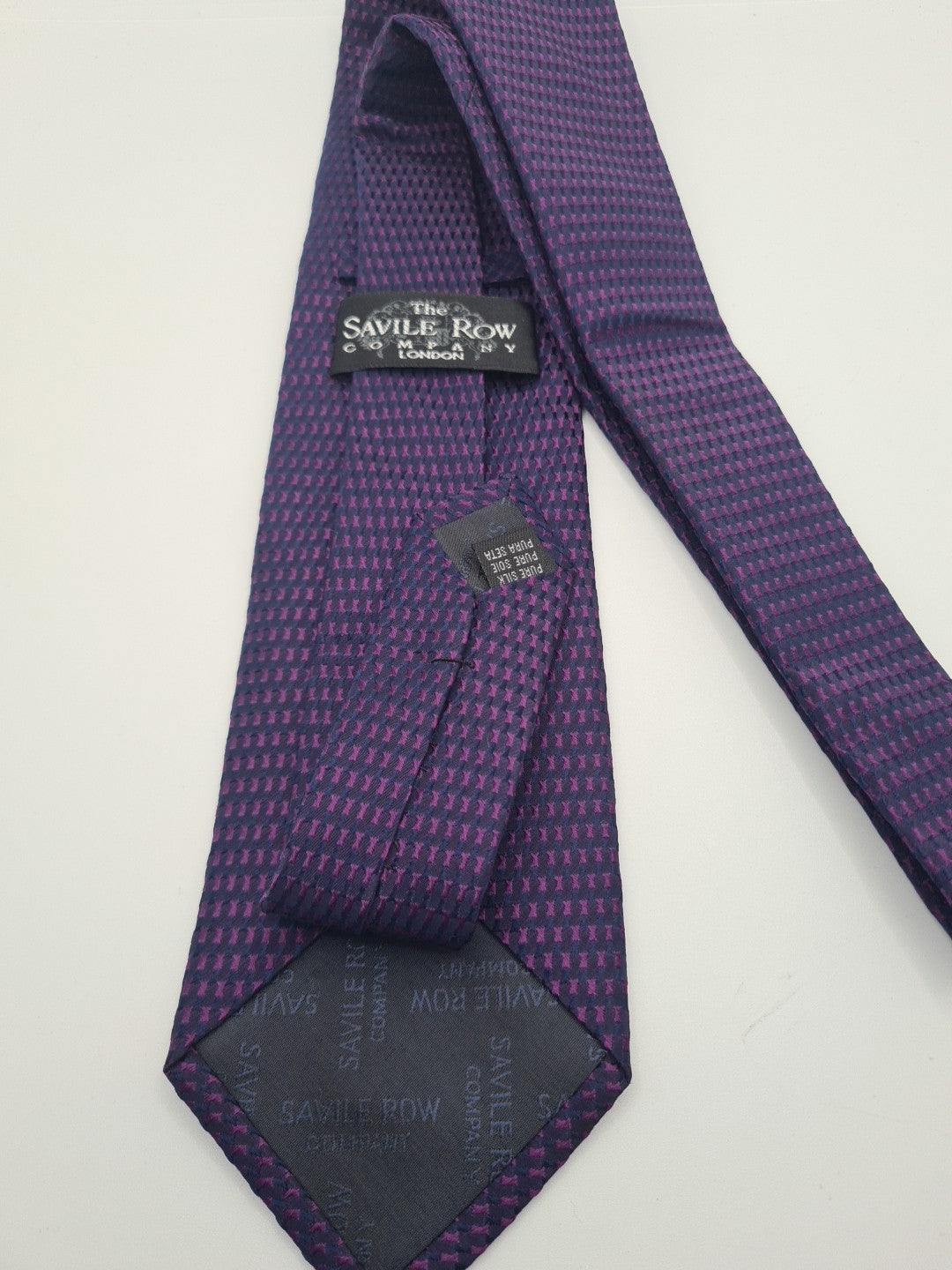 Saville Row Purple Pattern Mens Silk Tie Classic Designer Necktie Vintage Mens Tie UK BX6