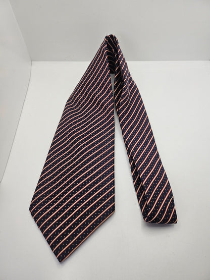 Aquascutum Navy Stripes Dots Silk Tie
