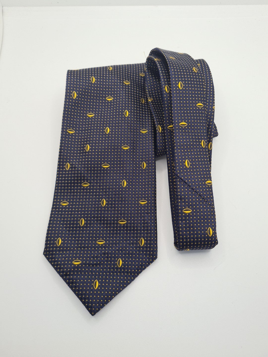 Hemley NWT Blue Spotted pattern Mens Silk Tie Classic Designer Necktie Spotted Vintage Mens Tie UK BX12