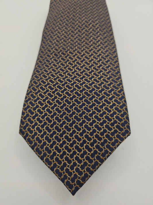Fumogalli Blue Chain Pattern Mens Silk Tie Wedding Formal Neck Tie BX16
