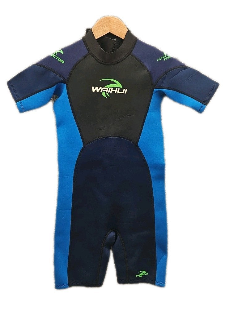 Waihui Kids Age 11-12 2MM Shortie Wetsuit Back Zip Surf Swim KW27