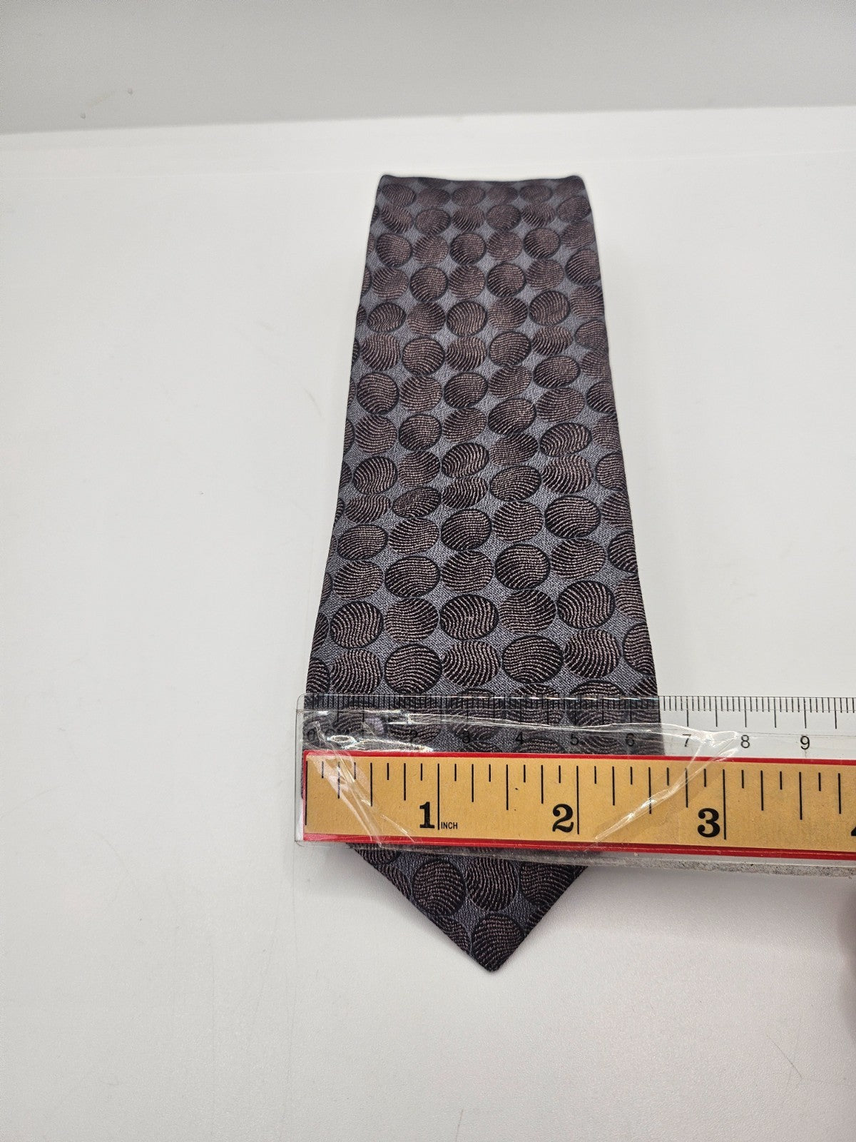 Reiss Silk Tie Mens Grey Geometric Designer Classic Vintage Retro Neck Tie BX20
