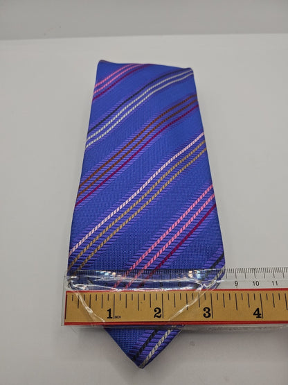 Charles Tyrwhitt Blue stripe Woven Mens Silk Tie Wedding Formal Neck Tie BX17
