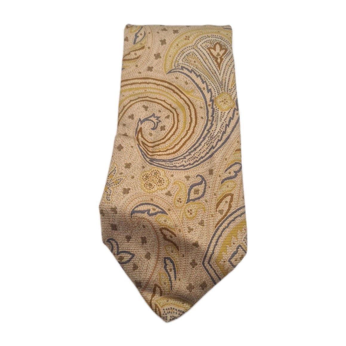 Ermenegildo Zegna Brown paisley Mens Silk Tie Classic Designer Necktie Paisley Vintage Mens Tie UK BX10