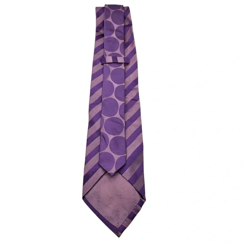 TM Lewin Men's Purple Spots & Stripes Wedding formal Neck tie  Tie