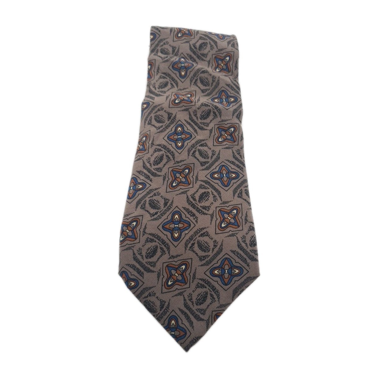 Christian Dior Vintage Brown Pattern Mens Silk Tie Classic Designer Necktie Vintage Mens Tie UK BX10