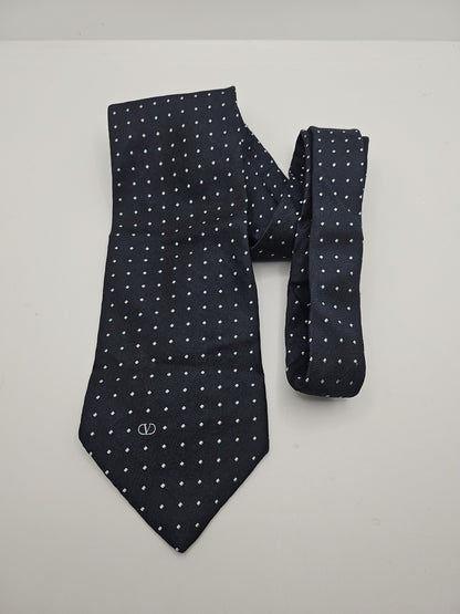 Valentino Black Diamond Pattern Mens Silk Tie Wedding Formal Neck Tie BX11