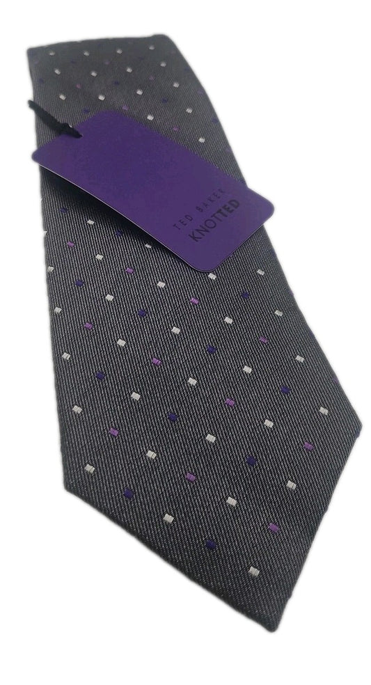 Ted Baker Grey Diamond NWT Mens Silk Tie Wedding Formal Neck Tie BX17