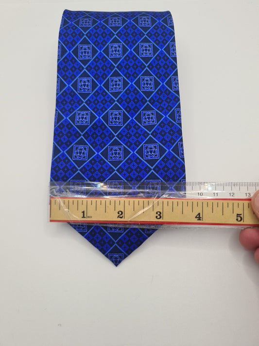 Fox & Chave Royal Palaces Blue Mens Silk Tie Classic Designer Necktie Formal Vintage Mens Tie UK BX6