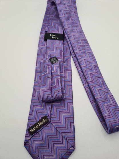 John Lewis retro Pattern purple Mens Silk Tie Classic Designer Necktie Vintage Mens Tie UK BX13
